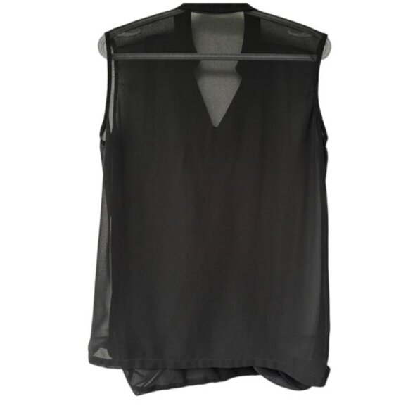 Unarosa black sleeveless chiffon top size L - Picture 3 of 4